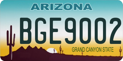 AZ license plate BGE9002