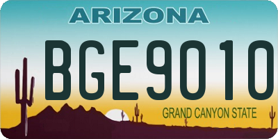 AZ license plate BGE9010