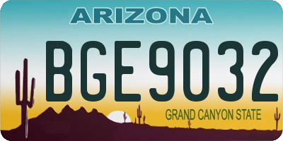 AZ license plate BGE9032