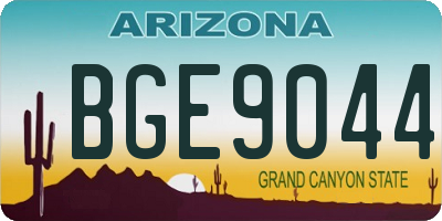 AZ license plate BGE9044