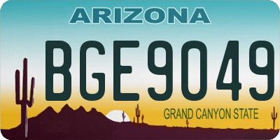 AZ license plate BGE9049