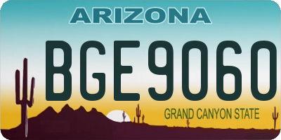 AZ license plate BGE9060