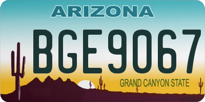 AZ license plate BGE9067