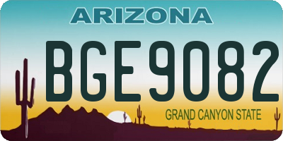 AZ license plate BGE9082