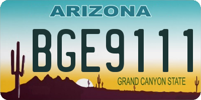 AZ license plate BGE9111