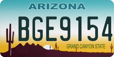 AZ license plate BGE9154