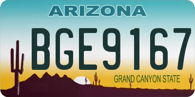 AZ license plate BGE9167