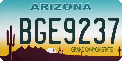 AZ license plate BGE9237