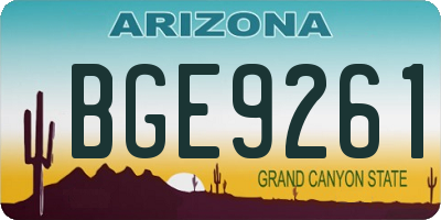 AZ license plate BGE9261