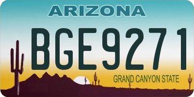 AZ license plate BGE9271