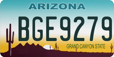 AZ license plate BGE9279