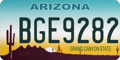 AZ license plate BGE9282