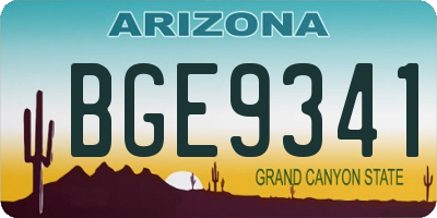 AZ license plate BGE9341