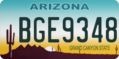 AZ license plate BGE9348