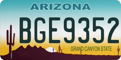 AZ license plate BGE9352
