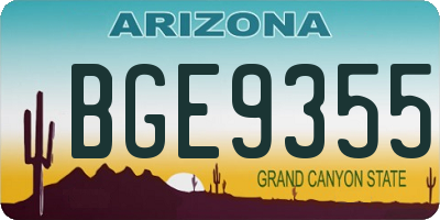 AZ license plate BGE9355