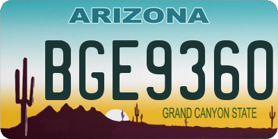 AZ license plate BGE9360