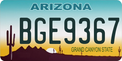 AZ license plate BGE9367