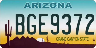 AZ license plate BGE9372
