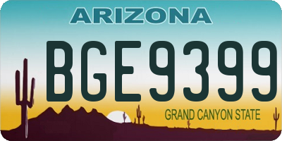 AZ license plate BGE9399
