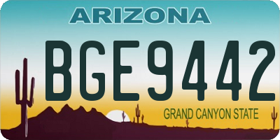 AZ license plate BGE9442