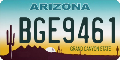 AZ license plate BGE9461