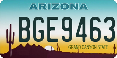 AZ license plate BGE9463