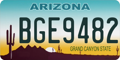 AZ license plate BGE9482