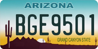 AZ license plate BGE9501