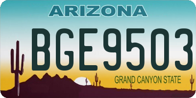 AZ license plate BGE9503
