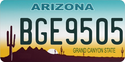 AZ license plate BGE9505