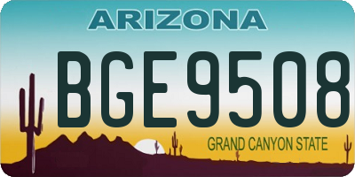 AZ license plate BGE9508