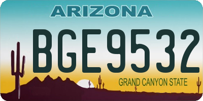 AZ license plate BGE9532