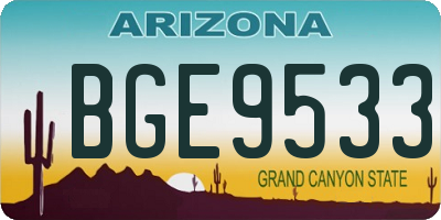 AZ license plate BGE9533