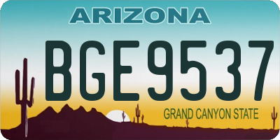 AZ license plate BGE9537