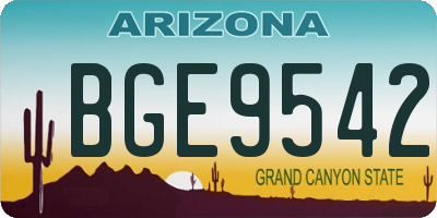 AZ license plate BGE9542