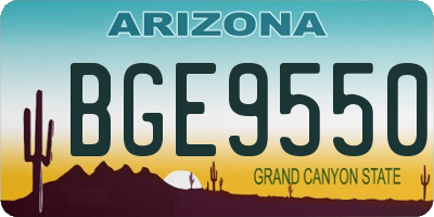AZ license plate BGE9550