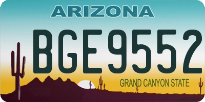 AZ license plate BGE9552