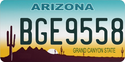 AZ license plate BGE9558