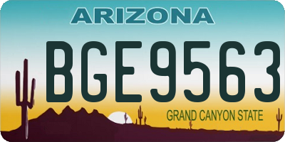 AZ license plate BGE9563
