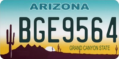 AZ license plate BGE9564