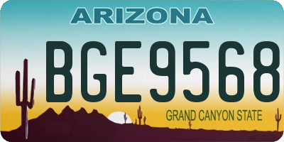 AZ license plate BGE9568
