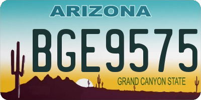 AZ license plate BGE9575