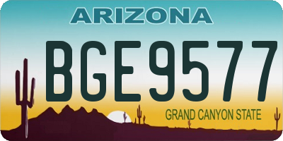 AZ license plate BGE9577