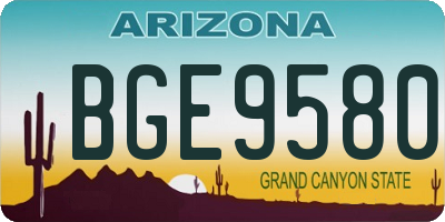AZ license plate BGE9580