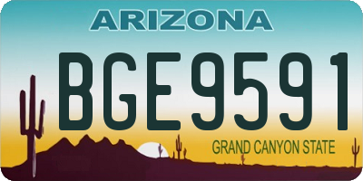 AZ license plate BGE9591