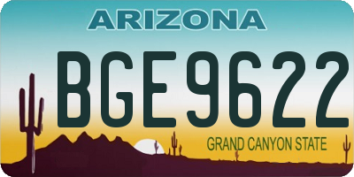 AZ license plate BGE9622