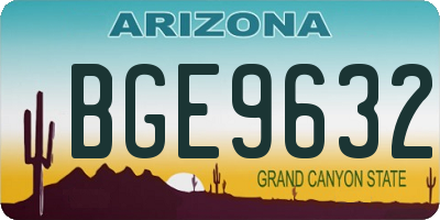 AZ license plate BGE9632
