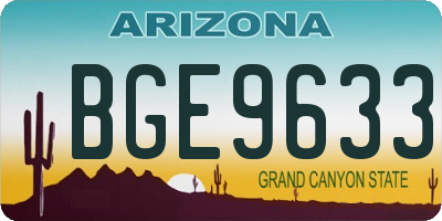 AZ license plate BGE9633