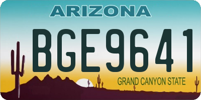 AZ license plate BGE9641